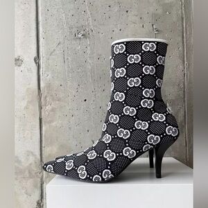Gucci GG knit ankle boots